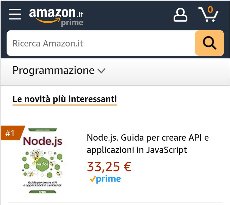 Lo screenshot del sito amazon.it il giorno 15 aprile 2024